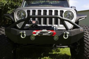 Jeep Wrangler Unlimited JLU Front Bumper - Fishbone Offroad - Mid-Width Winch - Black - `18-`27